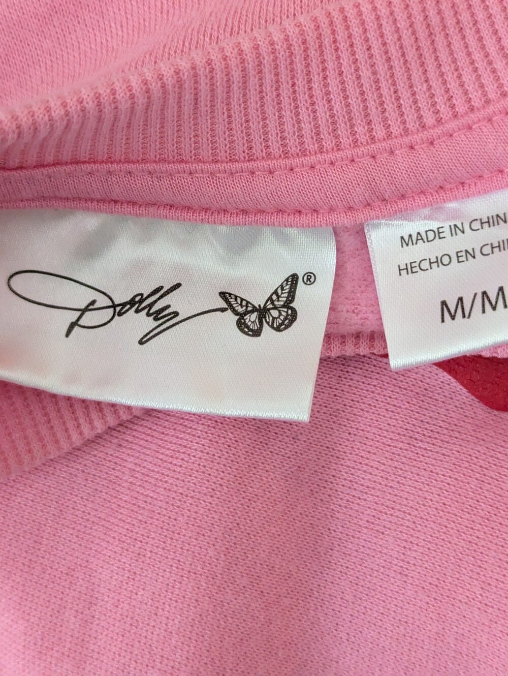 Dolly Sweatshirt Women's Medium Pink Have A Holly Dolly Christmas Graphic Fleece - Picture 5 of 9